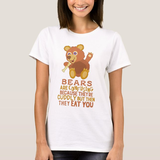 T-shirt Ours drôle câlin alors ils vous mangent l'humour (Devant)