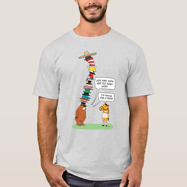 T-shirt Ours drôle de beaucoup de casquettes (Devant)