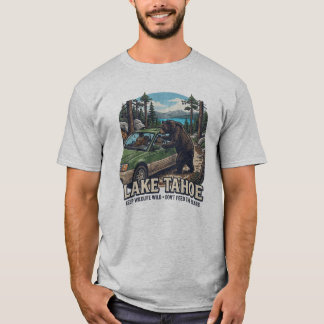 T-shirt Ours du lac Tahoe pénétrant dans des voitures