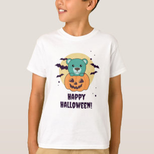 T-shirt Ours En Citrouille Doux Ours Joyeux Halloween