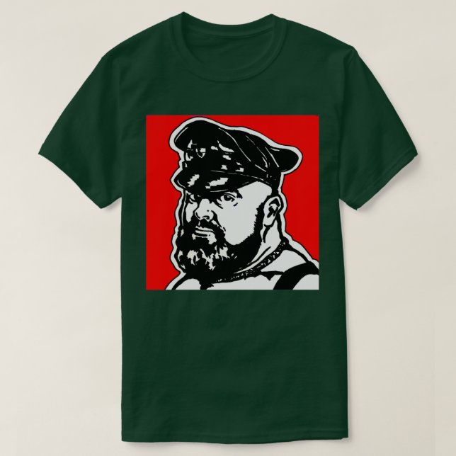 T-shirt Ours en cuir rouge (Design devant)