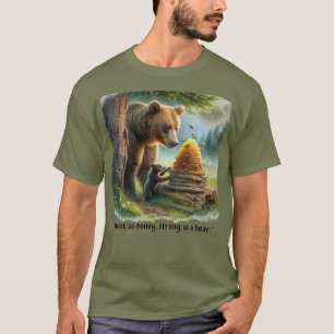 T-shirt Ours en miel heureux pour hommes  