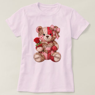T-shirt Ours en patchwork pour la Saint-Valentin — Cœur de