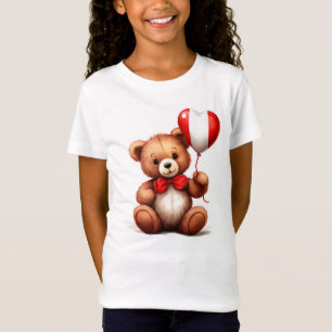 T-Shirt ours en peluche & ballon avec drapeau péruvien.
