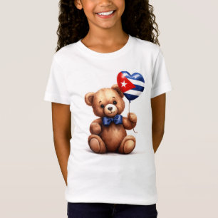 T-Shirt ours en peluche & ballon avec le drapeau cubain.