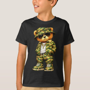 T-shirt Ours en peluche Camo Hip Hop camouflage Gangsta Co