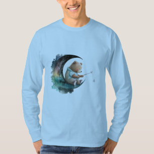 T-shirt Ours en peluche mignon sur la Lune, Ours en carica