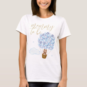 T-shirt Ours en peluche personnalisé Maman futur ballon bl