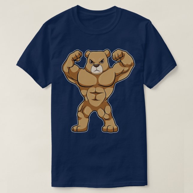 T-shirt Ours en tant que culturiste avec de gros muscles (Design devant)