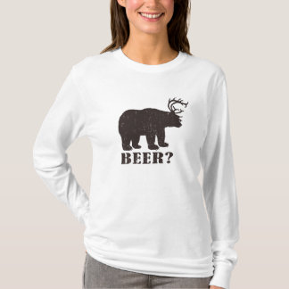 T-shirt Ours et cerfs communs = bière ? Pièce en t ivre de