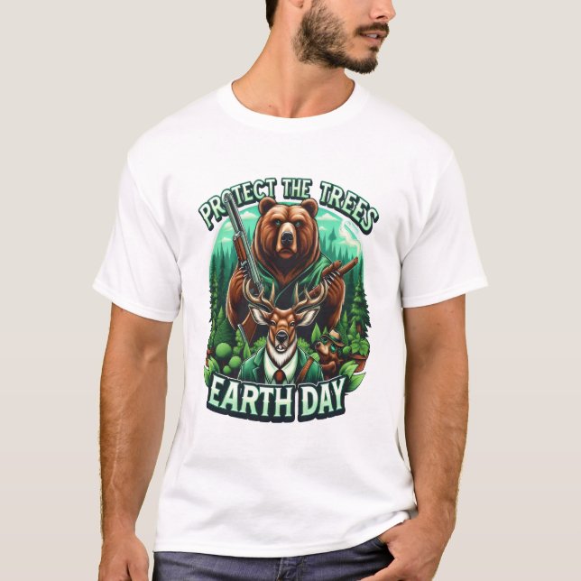T-shirt Ours et cerfs en hauteur (Devant)