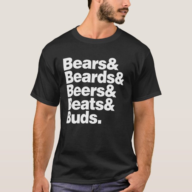T-shirt Ours et ours et bières et battements et bourgeons (Devant)