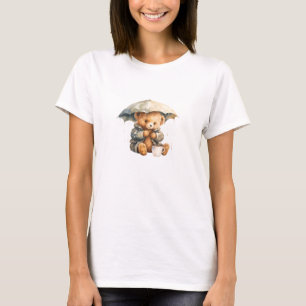 T-shirt Ours Et Parapluie