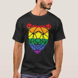 T-shirt Ours Géométrique Lgbt Papa Mens Mois Gay pride Feu