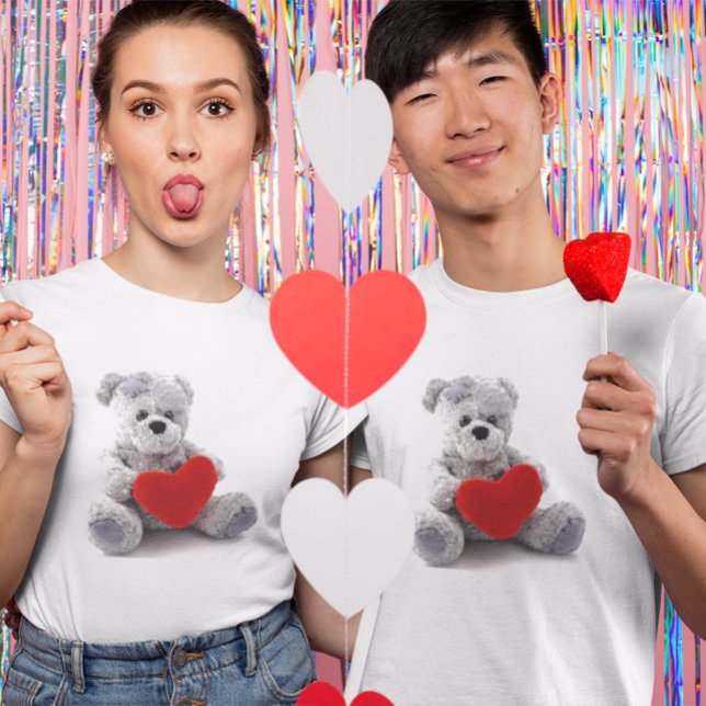 T-shirt Ours Gris Au Coeur (Grey Bear With Heart T-Shirt)