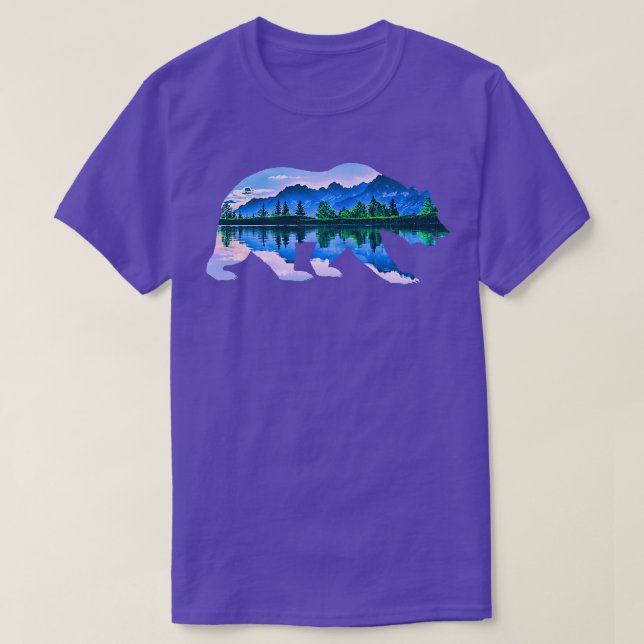 T-shirt Ours grizzli animal motif sauvage forêt l (Design devant)