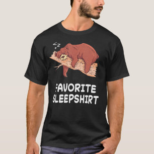 T-shirt Ours Grizzli Ours Nap Sommeil dormant Pyjama nuit