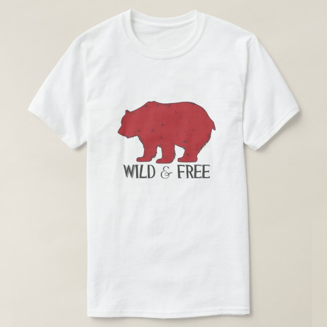 T-shirt Ours grizzli sauvage et libre (Design devant)