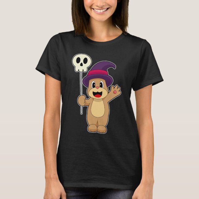 T-shirt Ours Halloween sorcier fantôme (Devant)