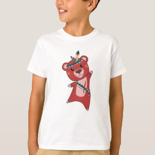 T-shirt Ours Indien Fashing Teddy Feather mignonne
