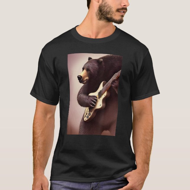 T-shirt Ours jouant de la musique de guitare se balançant  (Devant)
