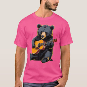 T-shirt Ours Jouer Acoustique Guitare Ours Guitariste