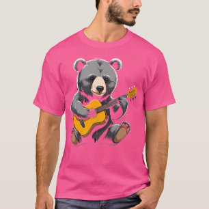 T-shirt Ours Jouer Acoustique Guitare Ours Guitariste