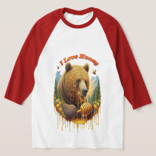 T-shirt Ours majestueux se livrant à un délicieux miel