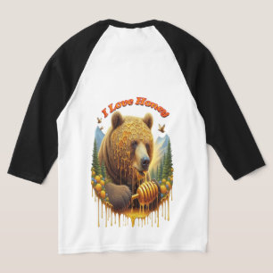 T-shirt Ours majestueux se livrant à un délicieux miel