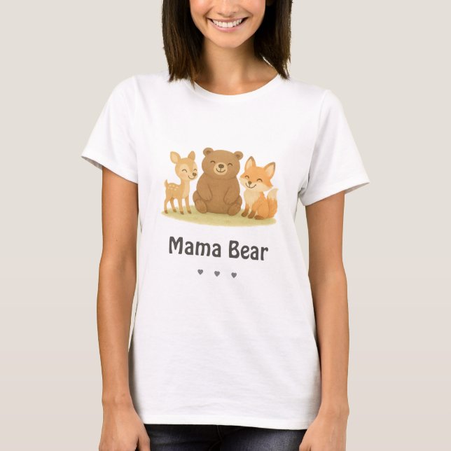T-shirt Ours Mama Baby shower (Devant)