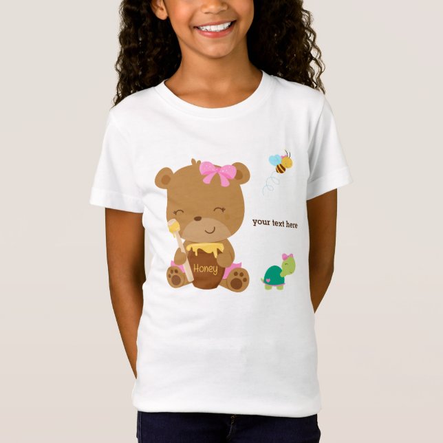 T-Shirt Ours miel mignon (Devant)
