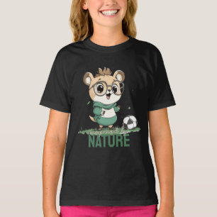 T-shirt Ours mignon avec balle de football