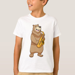 T-shirt Ours musicien avec saxophone