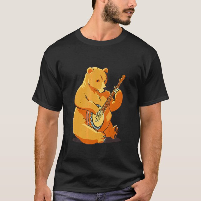 T-shirt Ours Musique masculine Musicien féminin Animal (Devant)