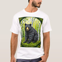 🐻 Ours Noir Dans La Forêt De Bouleaux Pour L'aven