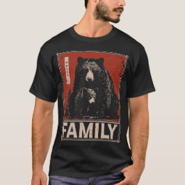 T-shirt Ours noir et cub - Fierce and Tender Family Bond