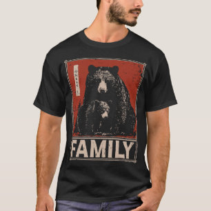 T-shirt Ours noir et cub - Fierce and Tender Family Bond