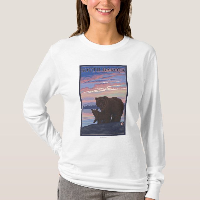 T-shirt Ours noir et CubSouth Dakota (Devant)