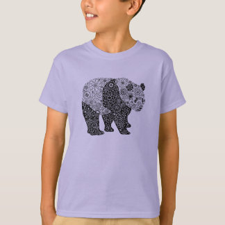 T-shirt Ours panda floral Artsy illustré par main unique