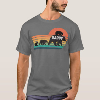 T-shirt Ours papa avec des petits Coucher de soleil Vintag
