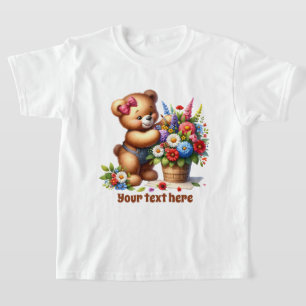 T-shirt Ours personnalisable pour filles mignonnes