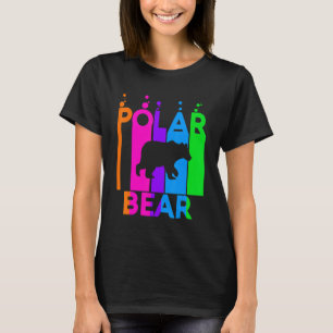 T-shirt Ours Polaire Animal Rainbow Bulle Avec Silhouette