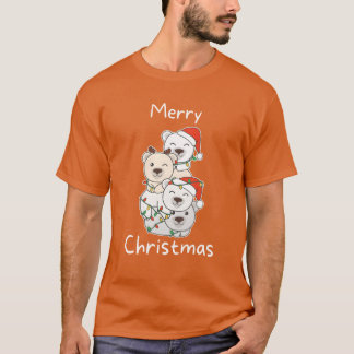 T-shirt Ours polaire Christmasree Noël Ours polaire frite