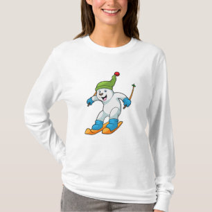T-shirt Ours polaire comme skieur avec casquette Ski & Bob