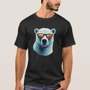 T-shirt Ours polaire cool avec lunettes de soleil
