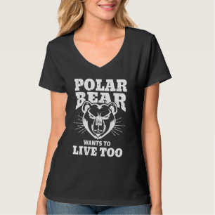 T-shirt Ours polaire cool en direct Changement climatique