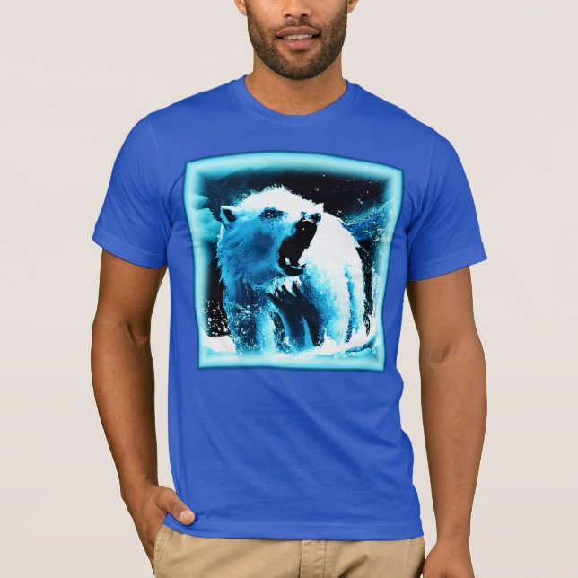 T-shirt "Ours Polaire En Colère" Belle Peinture. Commandez (Devant)