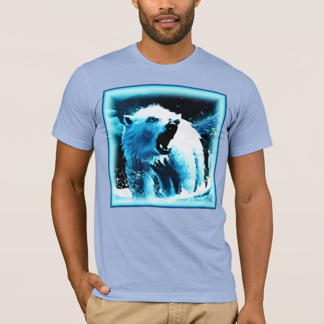 T-shirt "Ours Polaire En Colère" Belle Peinture. Commandez (Devant)