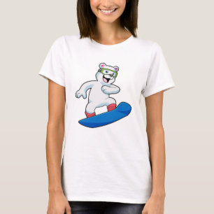 T-shirt Ours polaire en Snowboardeur avec Snowboard