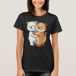 T-shirt Ours Polaire Et Chat Kitten Mignonne Animal Accroc